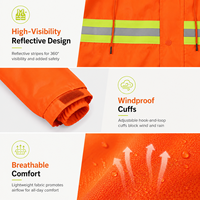 Imperméable coupe-vent en tissu Oxford PVC réutilisable, haute visibilité, léger, avec capuche, logo personnalisé pour la randonnée et la moto