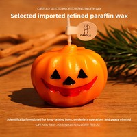 Bougie d'aromathérapie artisanale personnalisée en forme de citrouille fantôme peinte pour Halloween, cadeau atmosphérique, décorations événementielles