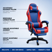 Chaise de jeu pivotante en cuir PU, ergonomique traditionnelle à dossier haut avec fonction de verrouillage d'inclinaison et repose-pieds, vente en gros OEM ODM