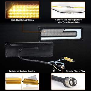OVOVS Phares LED avec animation de démarrage DRL Clignotant séquentiel Hi/Low Beam pour <span class=keywords><strong>Chevy</strong></span> Suburban <span class=keywords><strong>Silverado</strong></span> 1988-1998 - Product Image 5