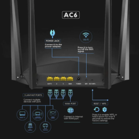Routeur WiFi Tenda AC6 AC1200 5 GHz Version Globale Haute Vitesse Internet Sans Fil Longue Portée Couverture Étendue Nouvelle Génération - Vente Flash