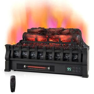 Product Category 23 Inch <b>Fireplace</b> Pinewood <b>Log</b> Infrared Quartz Heater 1500W Adjustable Thermostat Led Display - Product Image 5