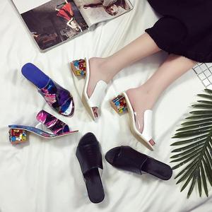 Chaussures d'été chinoises pour femmes, antidérapantes, décontractées, à bout ouvert, talons moyens, sandales en cuir véritable pour dames, 2022 - Product Image 2