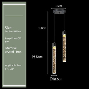 Nordic Modern Minimalist Led Aluminum Acrylic Long Shape Hanging Kitchen <b>Chandelier</b> Bedside <b>Lighting</b> Crystal <b>Chandelier</b> for Home - Product Image 3