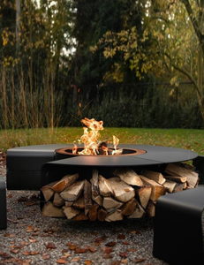 Brasero extérieur commercial personnalisé multi-combustibles (bois et gaz) pour la décoration de villas, hôtels et patios - Product Image 2