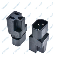 Adaptateur de prise d'alimentation IEC320 C14 mâle vers Nema 5-15R PDU USA UPS, adaptateur de prise d'alimentation C14 vers 5-15R US 3 broches femelle