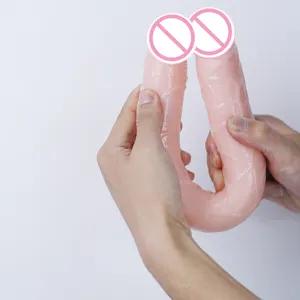 Doppelköpfiger Dildo lesbischer Doppelkopf-Penis weibliches Sexspielzeug für Damen Kameraden künstliche super lange dicke Dildos