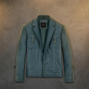 Veste en cuir d'agneau véritable pour homme, coupe-vent, respirante, écologique, fermeture éclair sur le devant, col rabattable pour l'hiver - Product Image 2