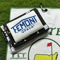 Serviette de golf en microfibre gaufrée personnalisée avec logo et mousqueton – Vente en gros
