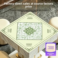 Tapis de Mahjong avec surface en tissu, antidérapant, grande taille, bords anti-effilochage, lavable en machine
