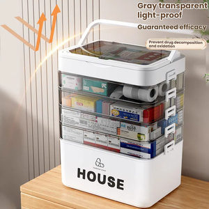 Botiquín de primeros auxilios moderno de 30cm para uso doméstico, caja de almacenamiento de medicamentos de emergencia médica multifuncional - Product Image 3