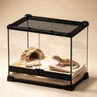 Terarium Reptil Hutan Hujan Dua Pintu, Dekorasi Taman Luar Ruangan, Tangki Vivarium Reptil