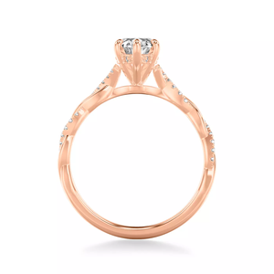 14K <b>rose</b> Gold Marquis Cut Lab Grown Diamond Engagement Ring Jewelry IGI certificate Twisted <b>Infinity</b> Shank Pave Side for women - Product Image 4