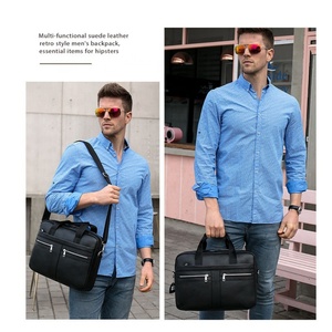 <b>Leather</b> Men Messenger Shoulder Cross Body Bag Genuine <b>Leather</b> <b>Briefcase</b> Men's Fashion Laptop Bags - Product Image 3