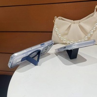 Étui de téléphone magnétique en cuir avec support de poignet et béquille pour iPhone 18 17 Pro Max, design métallique transparent