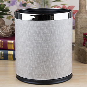 10 Gallon PU Leather Stainless Steel Trash Can Wide Opening <strong>Sensor</strong> <strong>Kitchen</strong> Trash <strong>Bin</strong> - Product Image 1