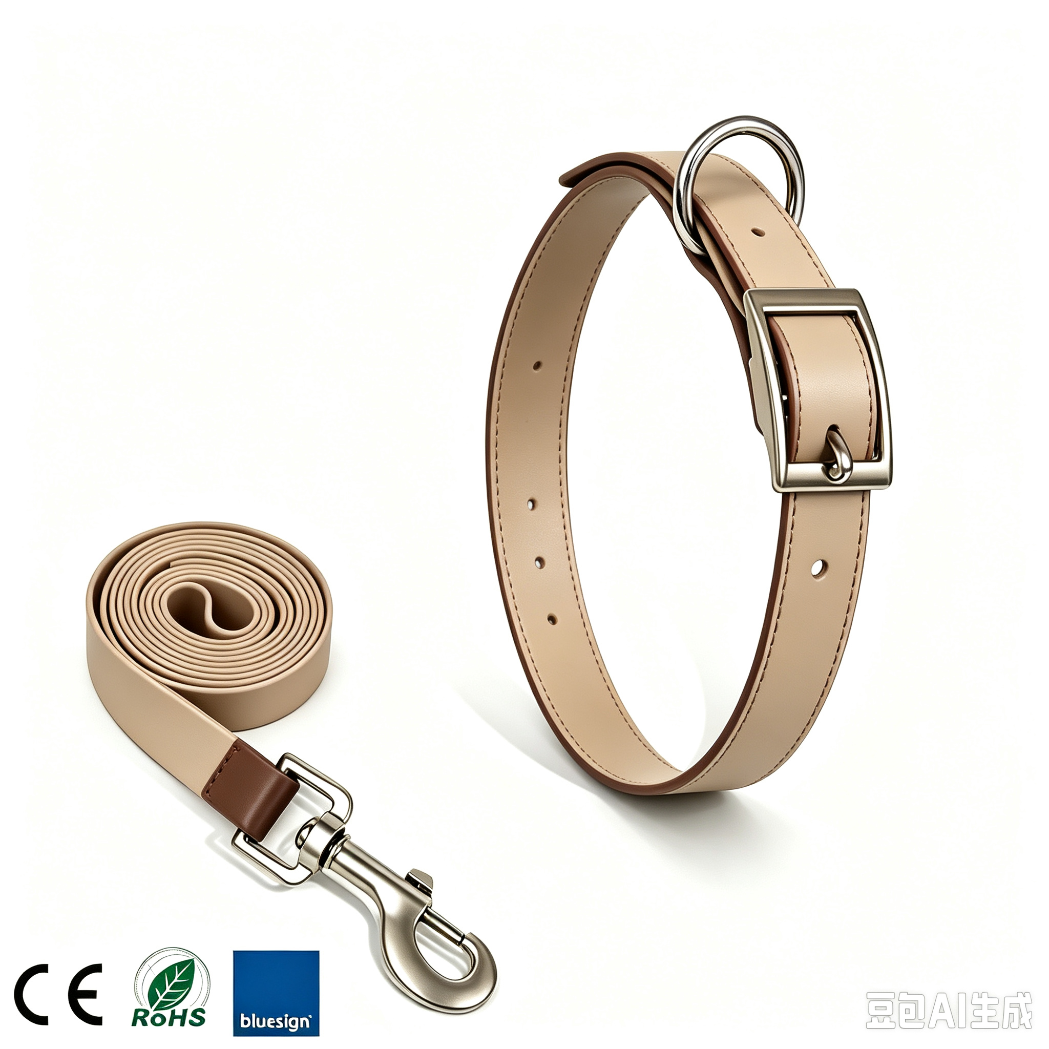 Kaki sable bicolore et marron chocolat