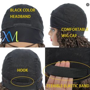 Perruque synthétique tressée <span class=keywords><strong>de</strong></span> 20 pouces, sans colle, avec bonnet ajustable à trois brins et dentelle complète # Vente en gros <span class=keywords><strong>de</strong></span> vêtements pour femmes africaines noires 1B - Product Image 3