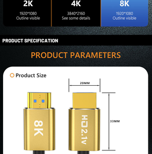 Mạ vàng tốc độ cao HD CÁP siêu HD 48gbps <span class=keywords><strong>HDMI</strong></span> 2.1 8K 60Hz 3D 780x4320 cáp mở rộng với <span class=keywords><strong>Ethernet</strong></span> - Product Image 4