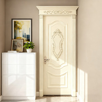 Portes intérieures en bois sculpté standard pour chambre de bébé, en bois massif de chêne rouge peint, porte sculptée, mobilier sain et écologique