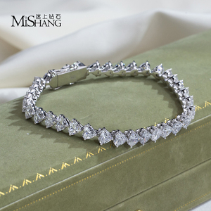 Joyería Personalizada MSB-644, Cadena de Pulsera de Diamantes de Laboratorio en Forma de Trillón, Oro de 18K - Product Image 1