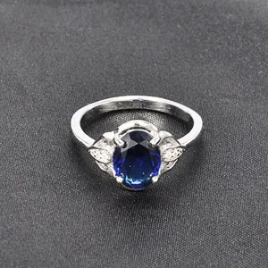 Couleur zircon mariage cz bagues de fiançailles dubai coupe bague en pierre bleue cz