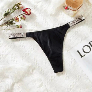 <span class=keywords><strong>Tanga</strong></span> de <span class=keywords><strong>bikini</strong></span> sexy con letras, perlas y diamantes de imitación para mujer, <span class=keywords><strong>bragas</strong></span> de moda al por mayor - Product Image 6