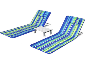 <span class=keywords><strong>Colchoneta</strong></span> de Playa Portátil para Exteriores, Cojines para Silla, Asiento de Metal Plegable, Cama de Playa para Acampar, Pescar, Jardín, Viajes, Piscina - Product Image 1
