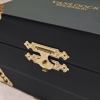 Boîte à bijoux en cuir haut de gamme, nouveau design tendance, multi-couches, avec logo personnalisé