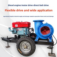 Pompe à eau submersible à flux mixte pour l'agriculture, l'irrigation, l'aquaculture en eau de mer, la lutte contre les inondations, le drainage, structure horizontale