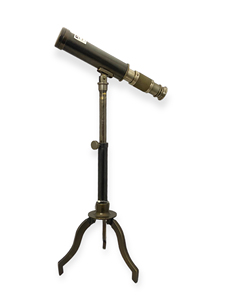 Télescope vintage en laiton de 9 pouces avec trépied, style nautique antique, jumelles optiques pour la décoration intérieure - Product Image 3