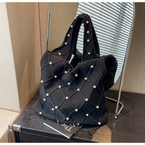 Bolso de hombro de playa de <span class=keywords><strong>lana</strong></span> tejida trenzada de verano al por mayor Retro Casual vacaciones ganchillo bolsa de compras de gran capacidad - Product Image 4