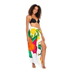 Custom Print 100% Rayon Cover Up Sarong Women Beach Sarong Pareo