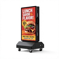 AWSTOUCH Affichage publicitaire LED double face mobile d'extérieur IP65, visible en plein soleil, signalétique autoportante pour vitrines