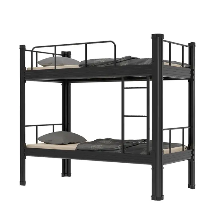 Litera de metal moderna para adultos, cama doble de hierro, doble capa, bunker