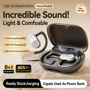 Audífonos Inalámbricos M121 al por Mayor con Logotipo Personalizado, Auriculares Deportivos TWS Bluetooth 6.0 con Gancho Abierto, ENC, Resistentes al Agua, Estuche de Carga, OEM - Product Image 4