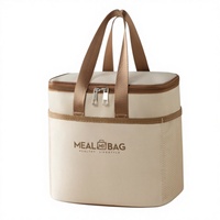 Sac à lunch isotherme de bureau en tissu Oxford avec doublure en aluminium, fermeture éclair, design moderne et épuré, épaissi