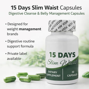 Cápsulas Herbales para Adelgazar la Cintura en 15 Días, Fórmula de Limpieza con Fibra Botánica, Marca Privada OEM, <span class=keywords><strong>30</strong></span> Cápsulas - Product Image 1