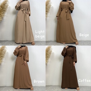 6673# Latest Modest Ramadan Dress Simplicity Casual Versatile Islamic Dubai Abaya Women Muslim Dress 13 Colors - Product Image 5