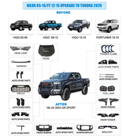Kit de mise à niveau de carrosserie pour HILUX 05-15 FT 12-15, conversion en HILUX 2023 GR SPORT, pièces de modification extérieure pour pick-up