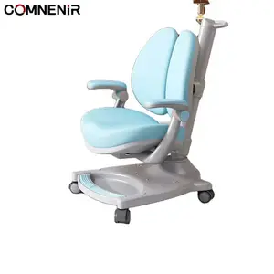 Silla de estudio para niños, asiento de altura ajustable, con reposapiés para crecimiento, soporte Lumbar, uso doméstico y escolar