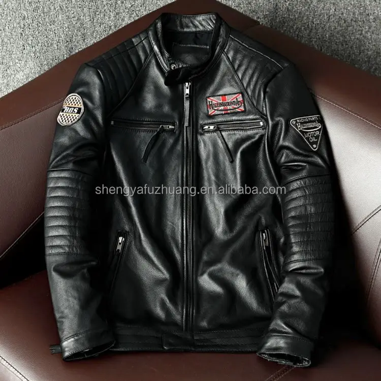 New Arrival Winter Custom Leather Jcaket Coats Vintage Riding Biker Motorcycle Men Leather Jackets