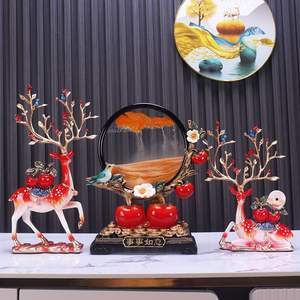 Figurine sculptée en résine époxy Lucky Elk, art populaire, décoration pour meuble TV, véranda, cave à vin, cadeau de pendaison de crémaillère, cadeau pour une nouvelle maison - Product Image 3