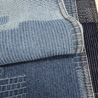 Tissu en denim jacquard à motifs géométriques pour jeans, vestes, jupes et vêtements de mode