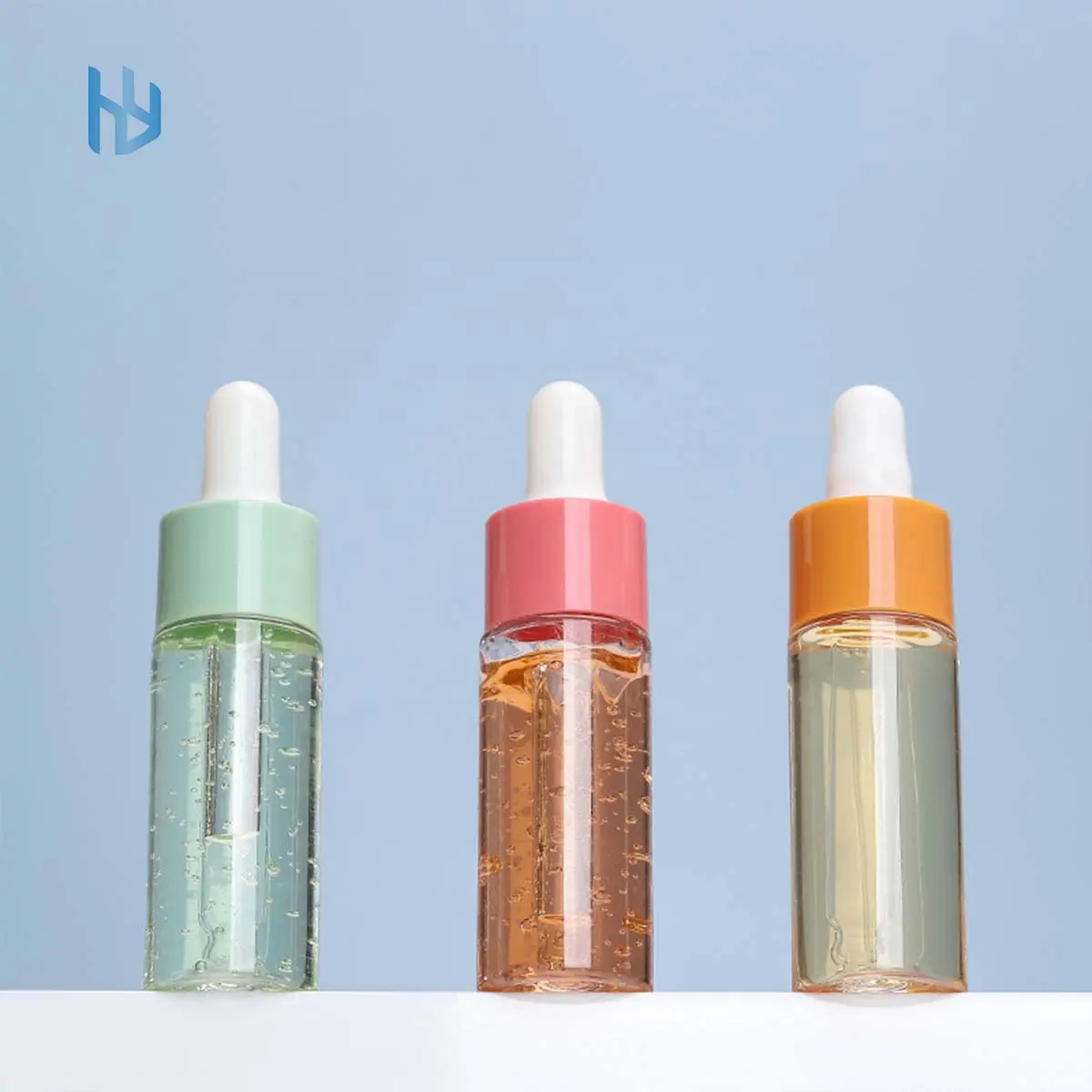 in stock PET plastic 20ML pink/green/yellow/blue/red liquid essential oil bottle private labels empty dropper bottle