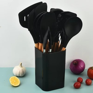 Wholesale <b>Silicone</b> Kitchen Cooking Utensil Set Spatula Shovel Cooking <b>Tools</b> Kitchen Utensils With Block - Product Image 6