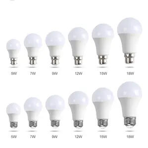 High Quality Factory Price 3W 5W 7W 9W 12W 15W 18W 25W E27 B22 lamp ac 110v indoor warm cold white lighting