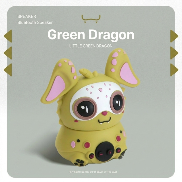 Portable Mini Wireless Speaker Adorable Dragon Design IP65 Waterproof Outdoor Speaker with FM Radio TF Card Support