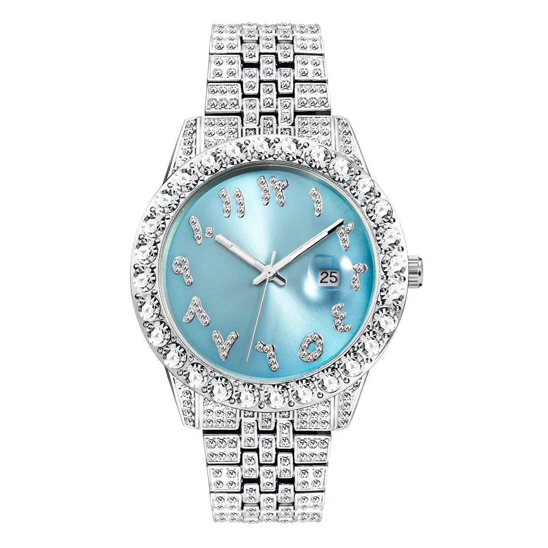 2022 Hip Hop Watches Iced Out Men Iced Out Rhinestones Quartz Watches Stainless Steel Wristwatches Luxury Watch for Women Men