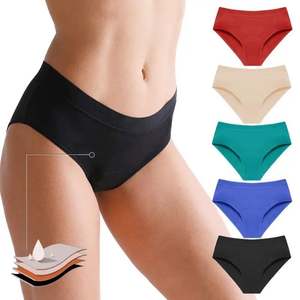 I-0139 Large Size Sexy Multi-color 4 Layers Menstrual <b>Underwear</b> Breathable Panties <b>Women</b> Leak-proof Period Panties - Product Image 1